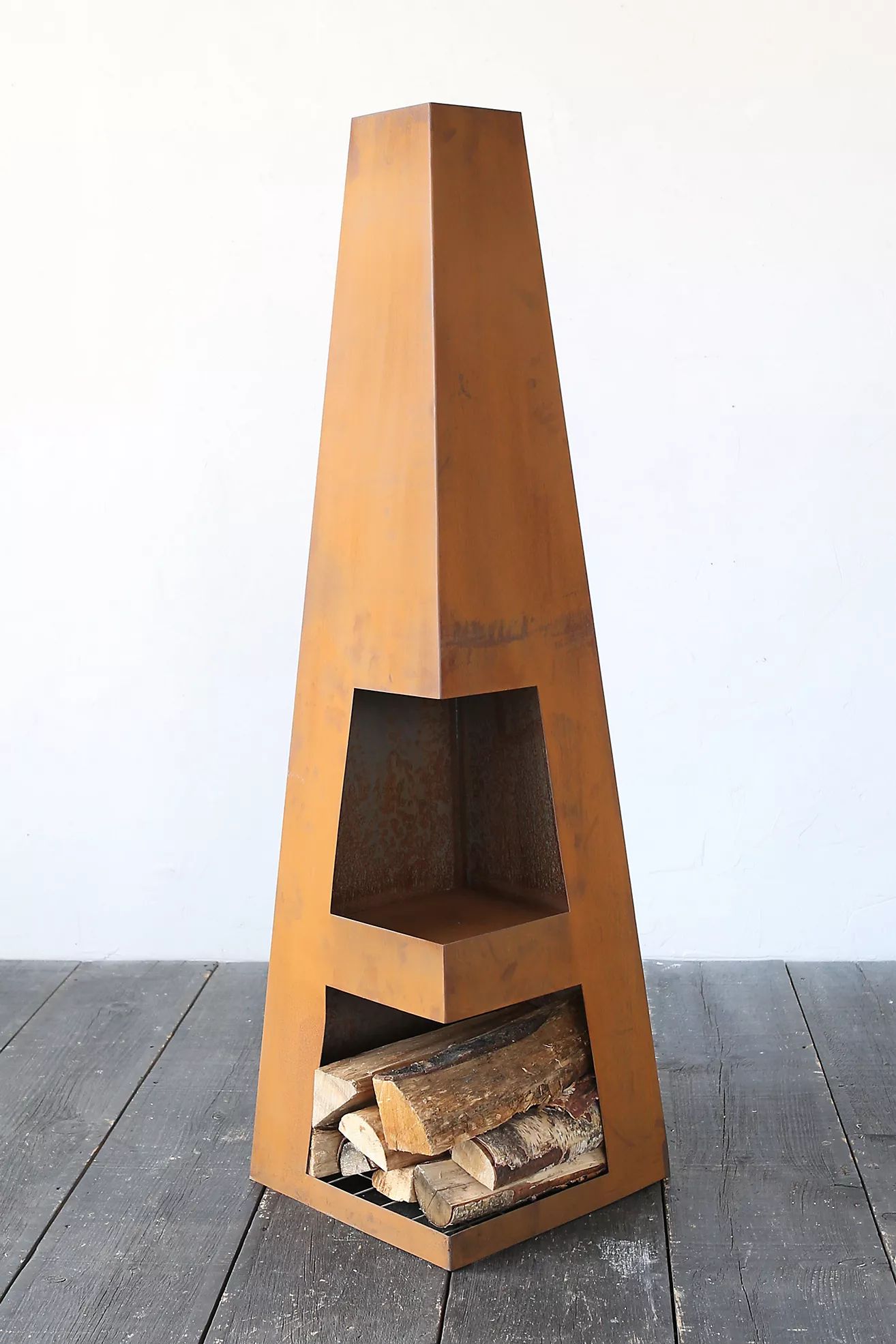 Weathering Steel Obelisk Chiminea | Anthropologie (US)