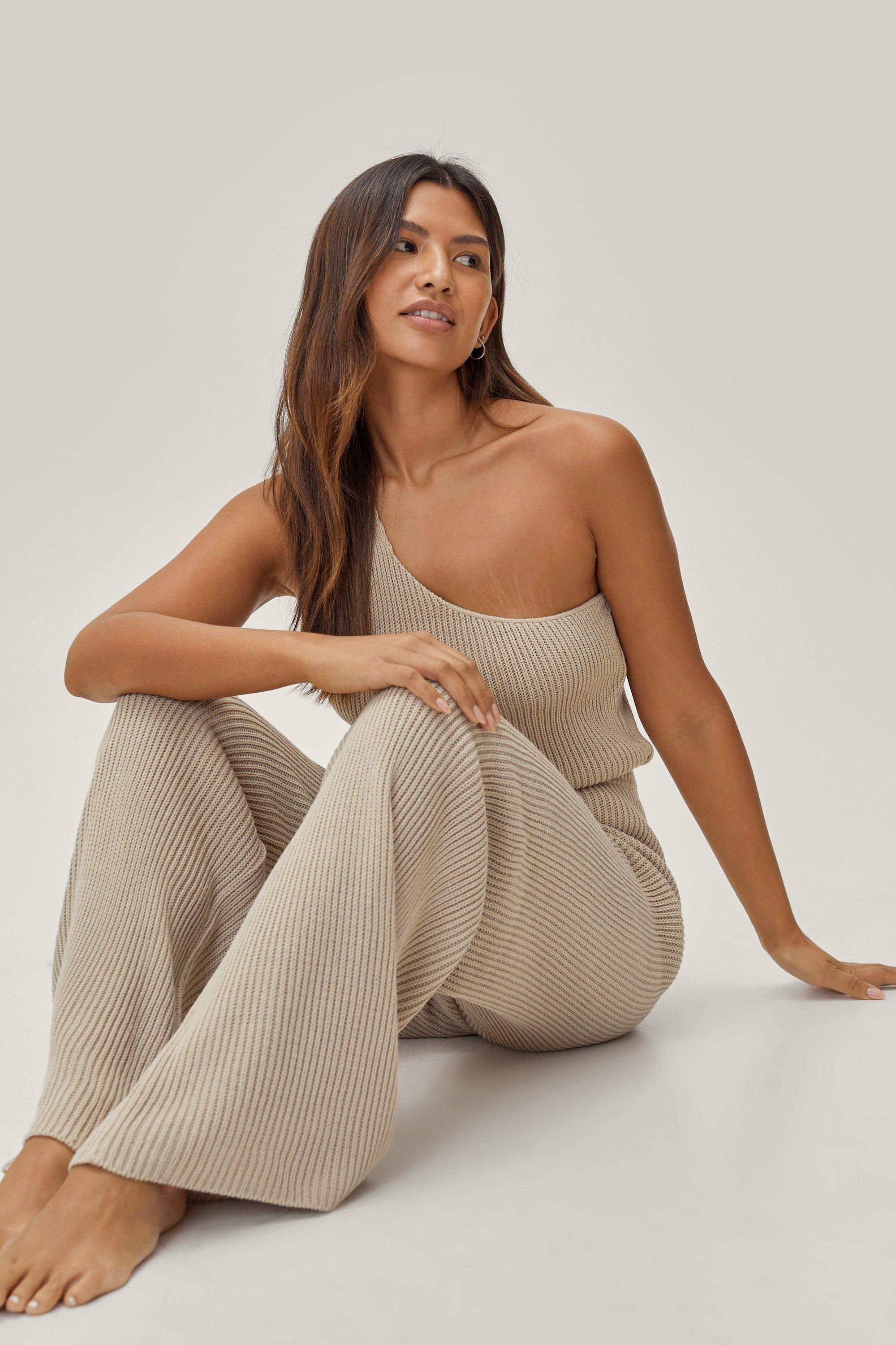 Cropped One Shoulder Top Loungewear Set | Nasty Gal (US)