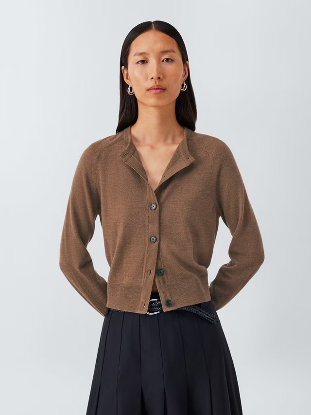 John Lewis Crew Neck Merino Wool Cardigan | John Lewis (UK)