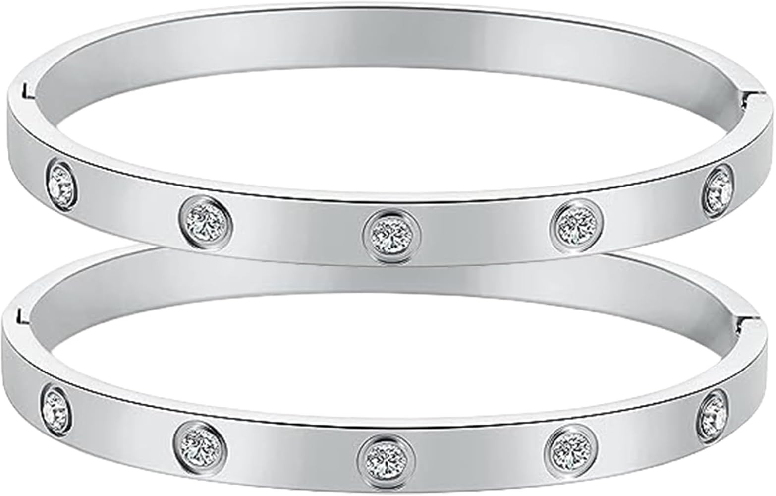 Vessantara Friendship Bracelets for Girls,2 Pack Gold Plated Cubic Zirconia Bracelets for Women G... | Amazon (US)