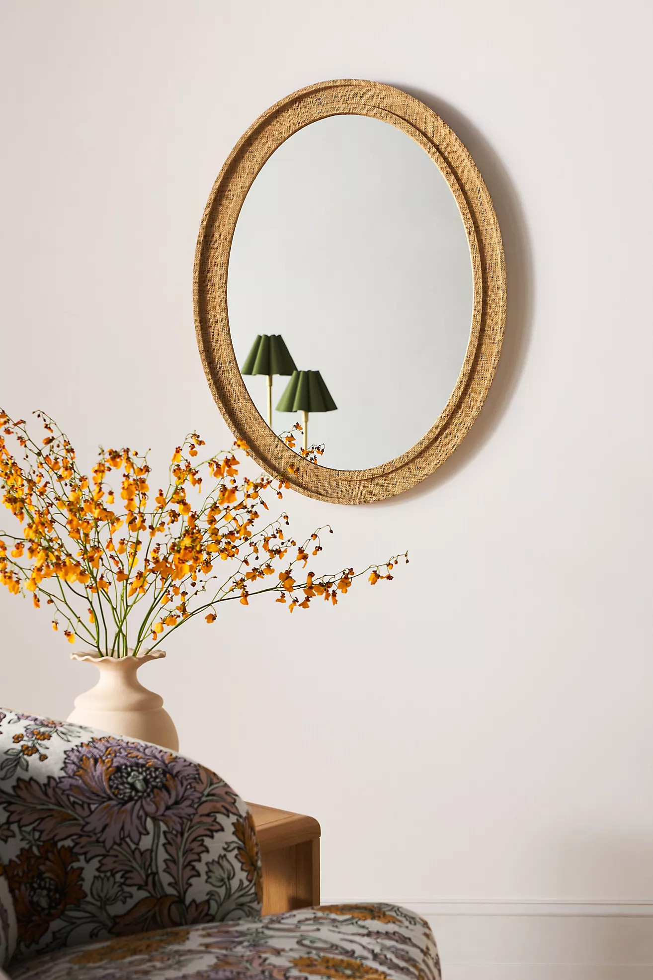 Valley Raffia Oval Wall Mirror | Anthropologie (US)