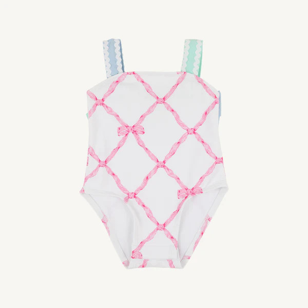 Shannon Bow Bathing Suit - Belle Meade Bow with Buckhead Blue & Sea Is | The Beaufort Bonnet Company