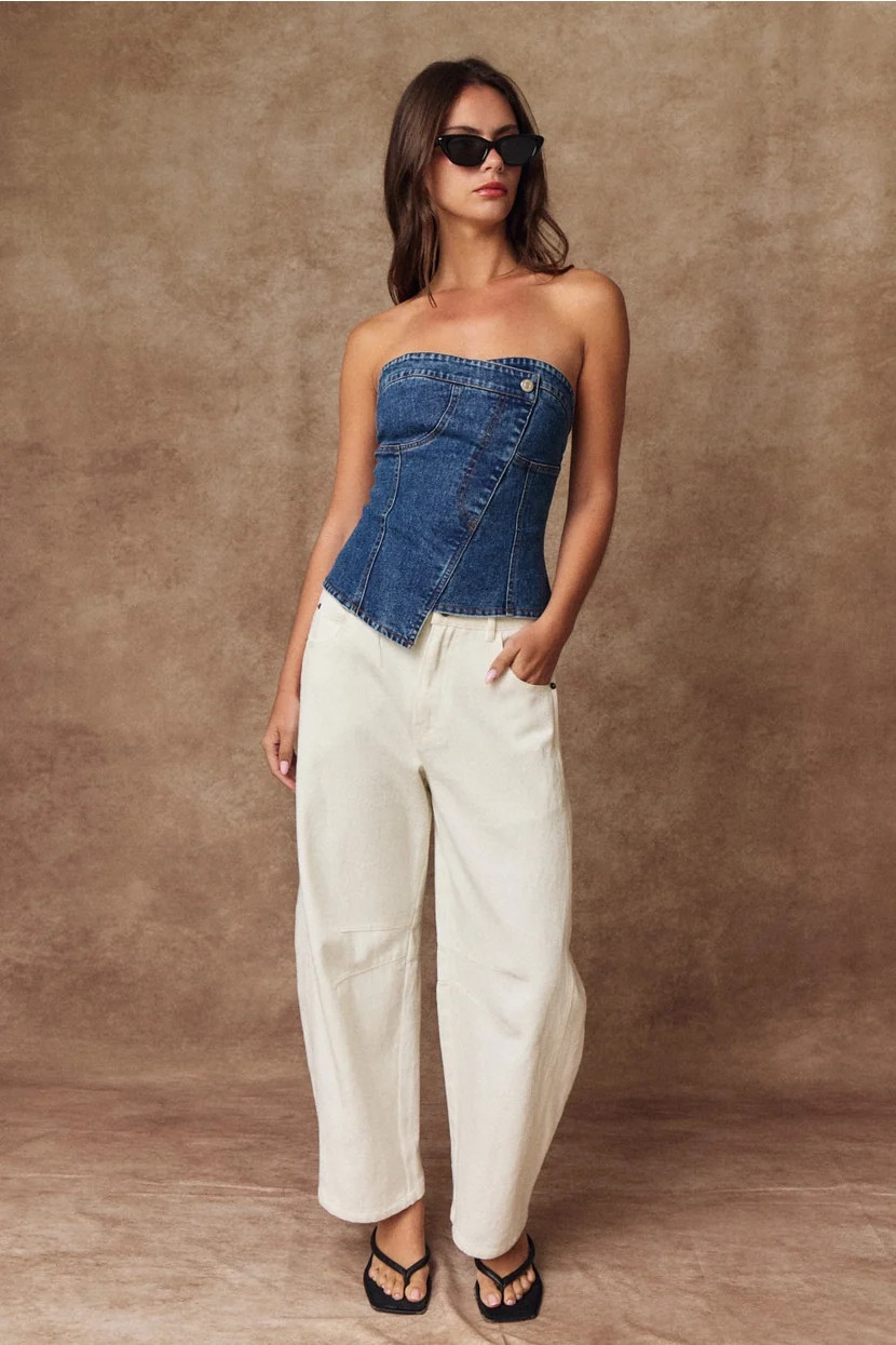 DOWNTOWN DENIM TUBE TOP | Harper's Den