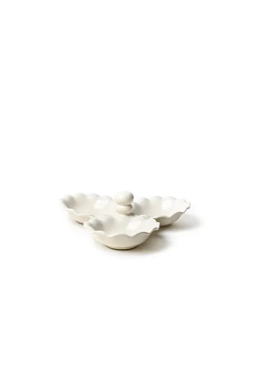 Coton Colors by Laura Johnson Signature White Ruffle Three Bowl Server at Nordstrom, Size Small | Nordstrom