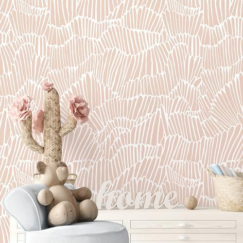 Pink Wallpaper Peel and Stick Modern Light Pink and White Contact Paper Boho Striped Wall Paper S... | Amazon (US)