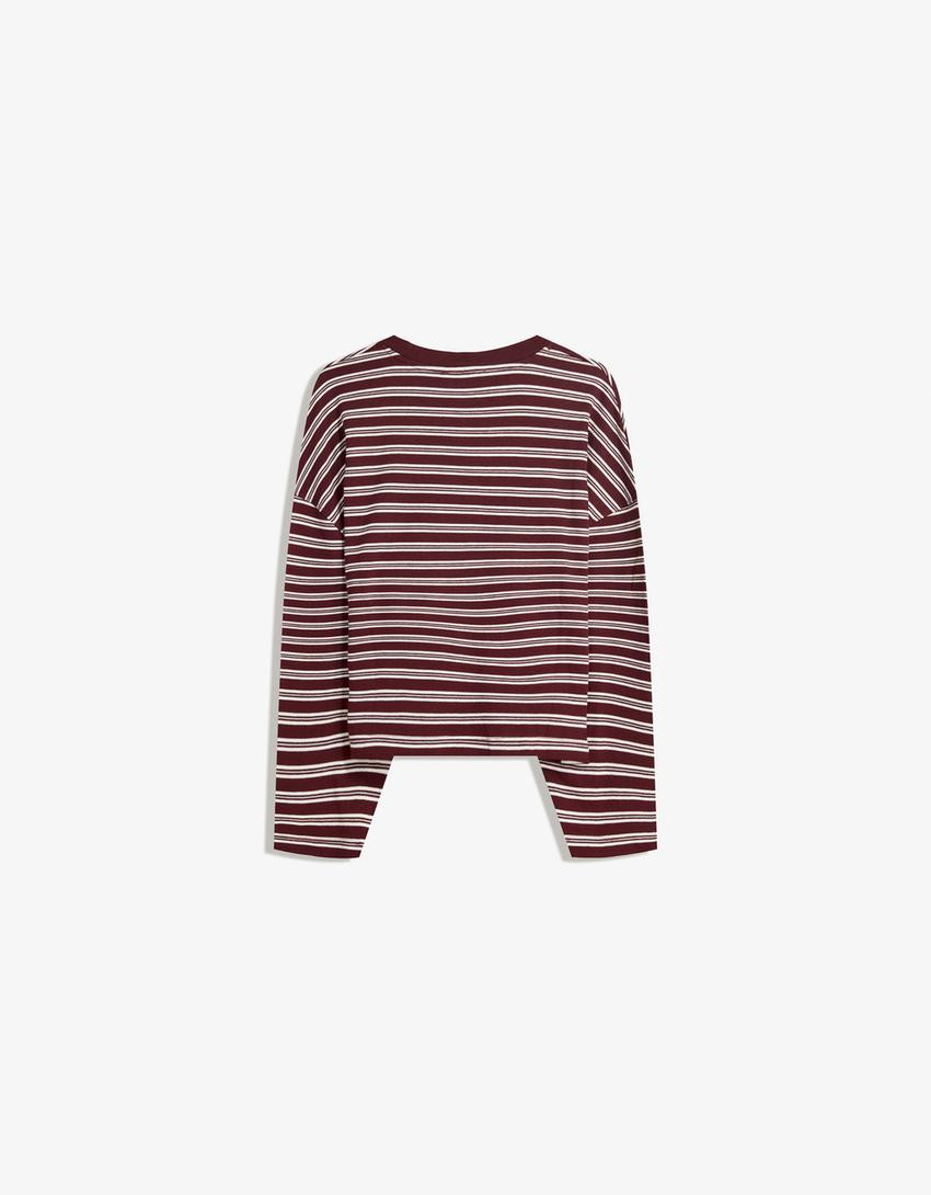 Long sleeve print T-shirt - T-shirts - Women | Bershka GB