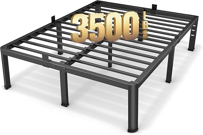 20 Inch King Size Metal Platform Bed Frame with Round Corners, Storage Space Under High Bed Frame... | Amazon (US)