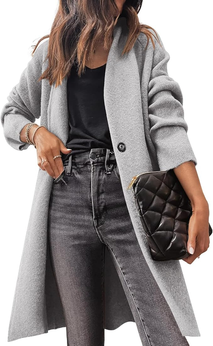 ANRABESS Womens Fuzzy Cardigan Open Front Long Sleeve Oversized Button Fleece Sweaters Jacket 2023 T | Amazon (US)