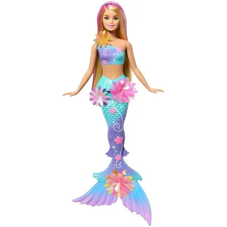Barbie Flower Magic Mermaid Toy Doll with Surprise Blooming Flowers Feature & Pearl Headband Accessory | Walmart (US)