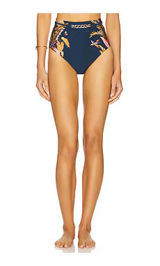 Zimmermann Ascension High Waist Pant in Dark Blue Palm Floral from Revolve.com | Revolve Clothing (Global)