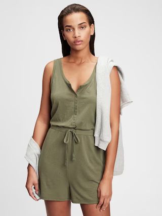 Sleeveless Henley Romper | Gap (US)