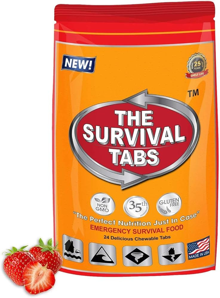 Survival Tabs 2 Day 24 Tabs Emergency Food Survival Food Meal Replacement MREs Gluten Free and No... | Amazon (US)
