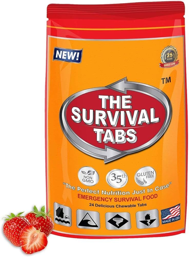 Survival Tabs 2 Day 24 Tabs Emergency Food Survival Food Meal Replacement MREs Gluten Free and No... | Amazon (US)