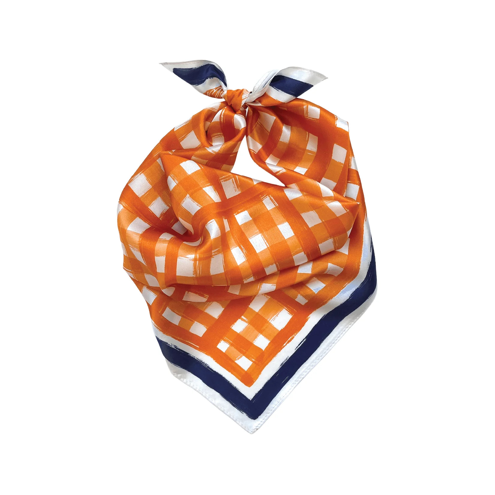 Tailgate Orange + Navy Check Scarf | Clover + Bee