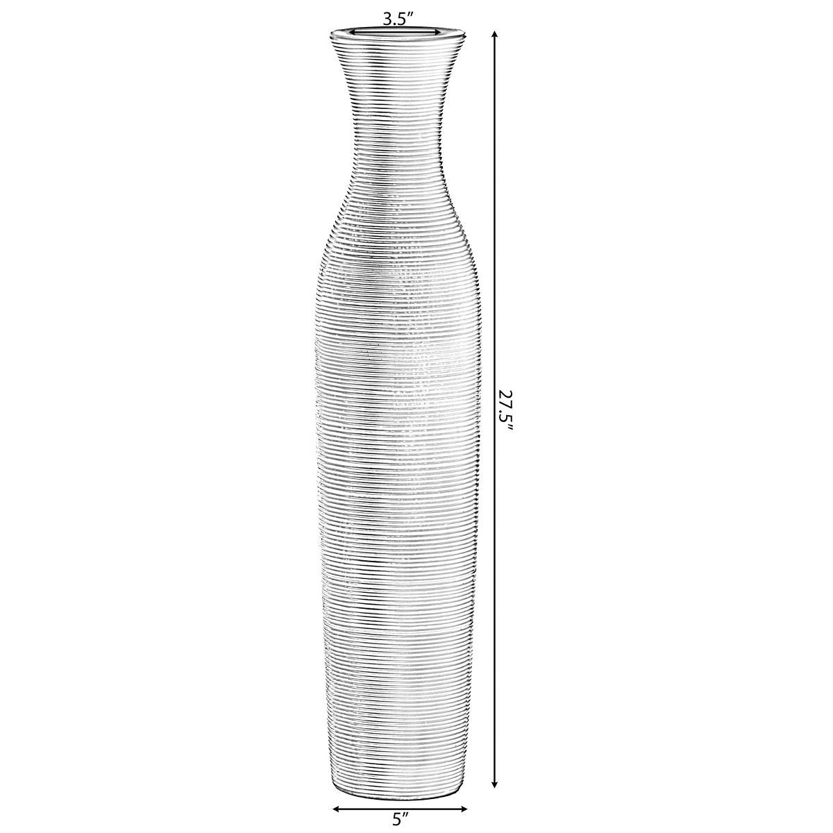 Uniquewise Tall Decorative Modern Ribbed Trumpet Design Brown Floor Vase - Home Decor, Stylish Ac... | Target