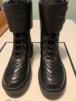 Gucci Women's Black Matelasse Leather Embossed GG Charlotte Boots Sz EU 35 $1190  | eBay | eBay US