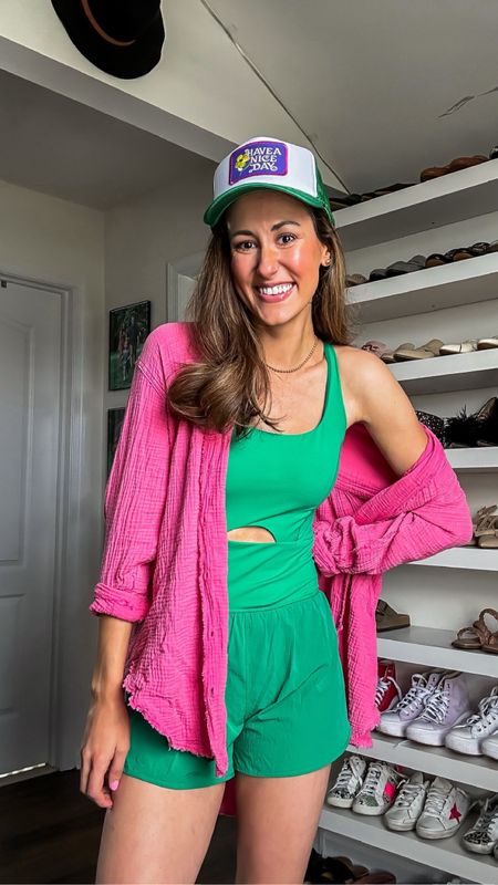 Amazon fashion finds - athletic romper + trucker hat 

Have a nice day baseball hat // oversized button down shirt // athletic jumpsuit // summer outfit // athleisure outfit 

#LTKFitness #LTKFindsUnder50 #LTKSeasonal