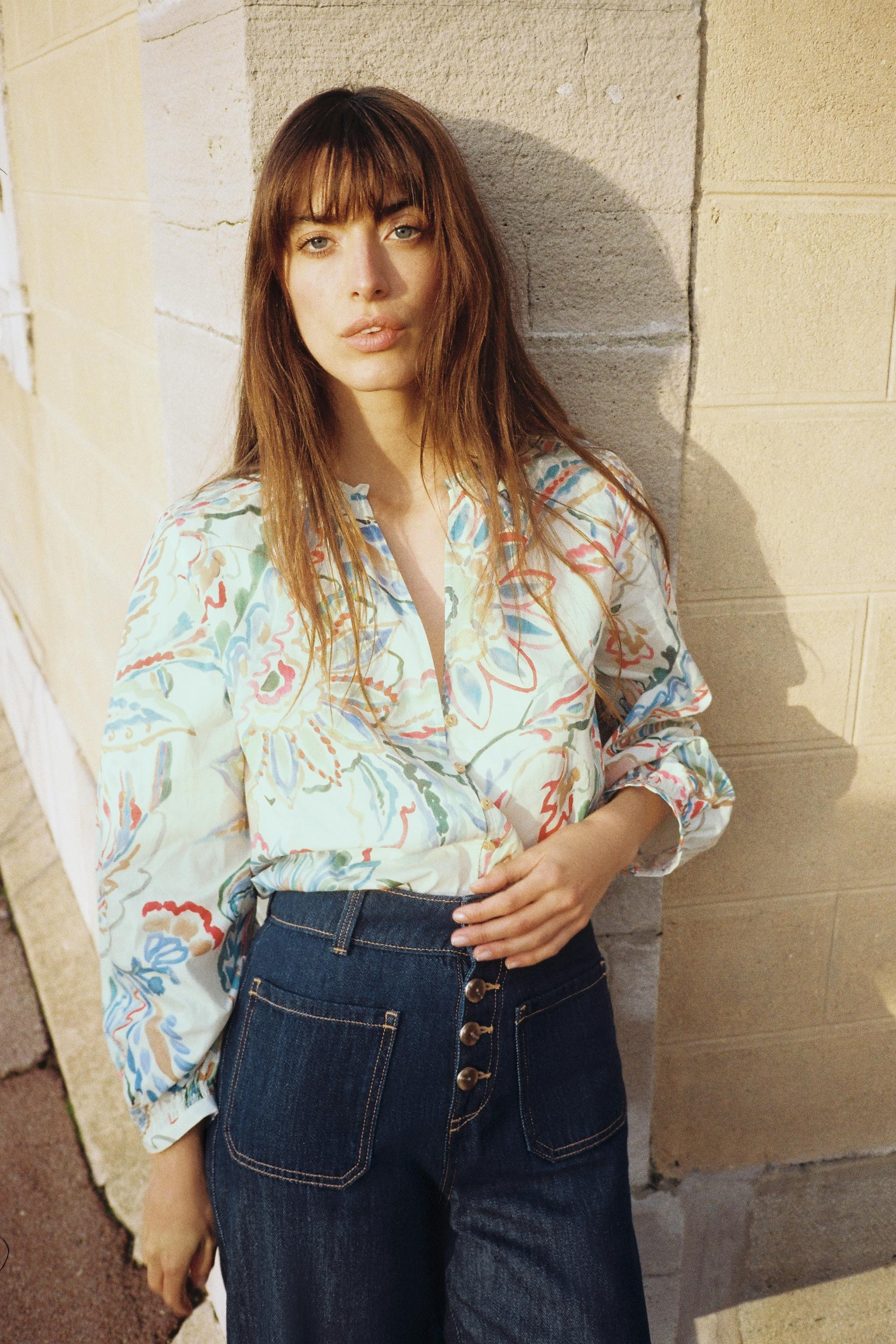 PRINTED POPLIN BLOUSE | Zara US