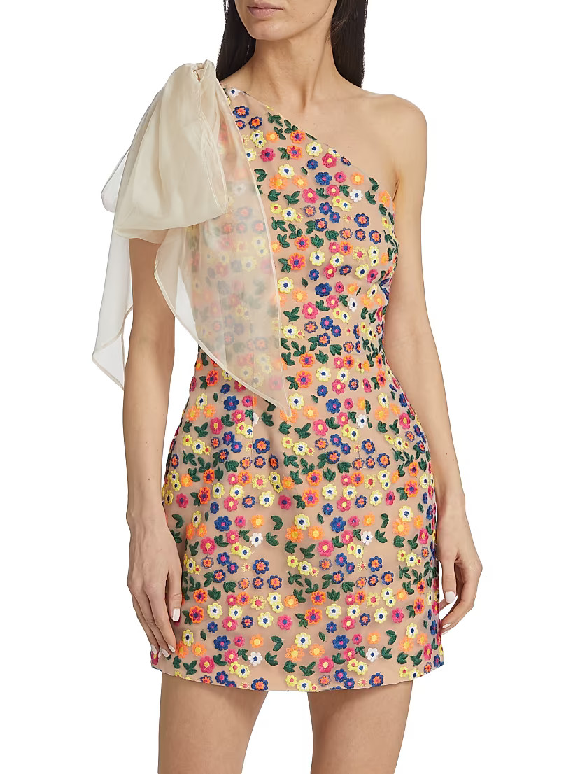 Existence Floral Bow Minidress | Saks Fifth Avenue