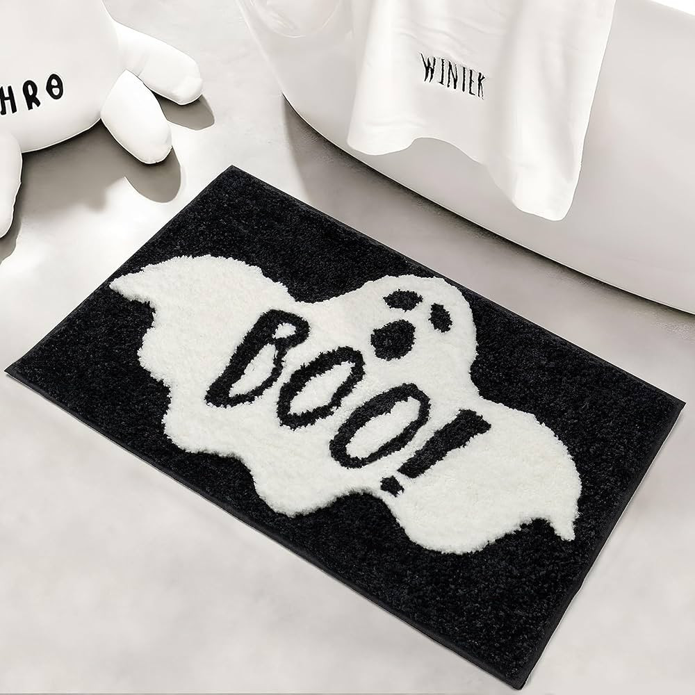 UNIBATH Halloween Bathroom Rugs Spooky Ghost Bath Mat Non-Slip for Gothic Bathroom Decor Goth Fun... | Amazon (US)