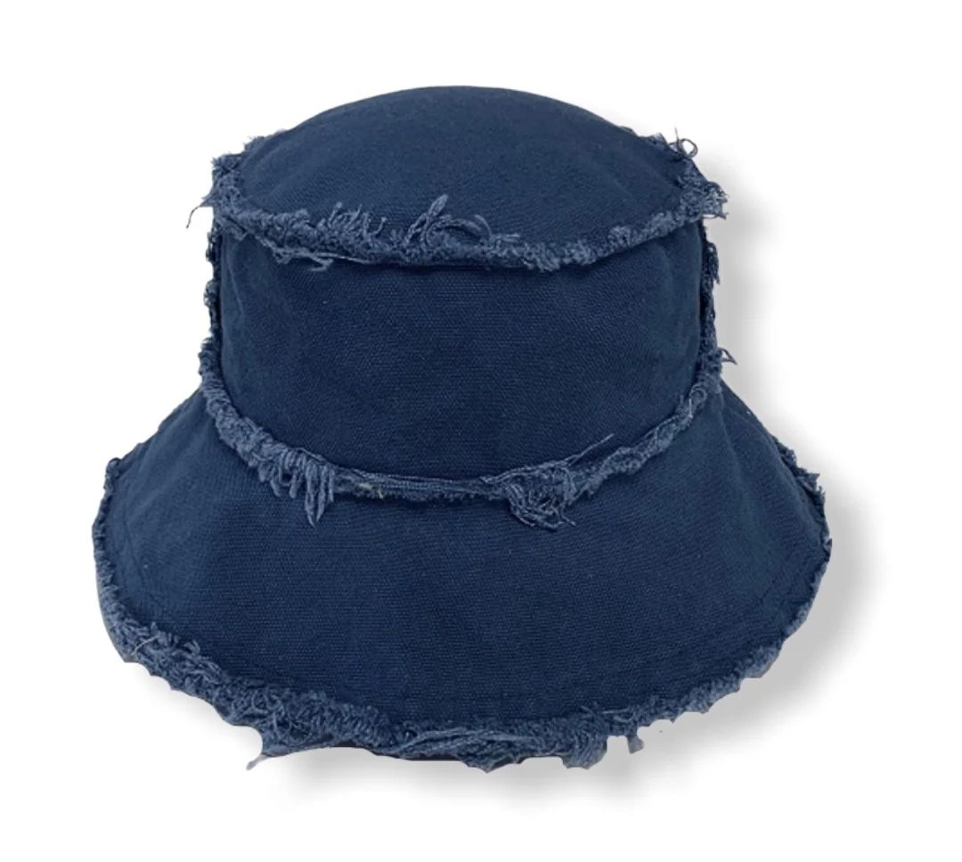 Jocelyn Women's Frayed Bucket Hat in Navy Lord & Taylor | Lord & Taylor