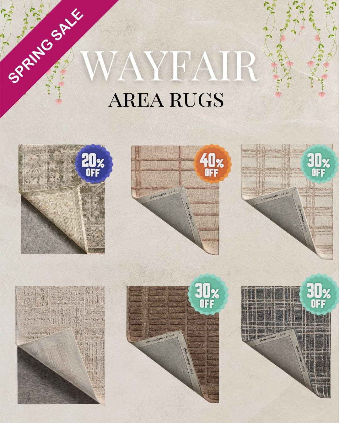 HUGE Wayfair Spring Sale right now‼️So many Magnolia Home & Chris Loves Julia area rugs up to 50% off right now! Now is the time to make the investment and SAVE BIG! 

#LTKhome #LTKsale