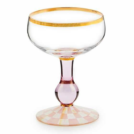 Rosy Check Coupe Glass | MacKenzie-Childs
