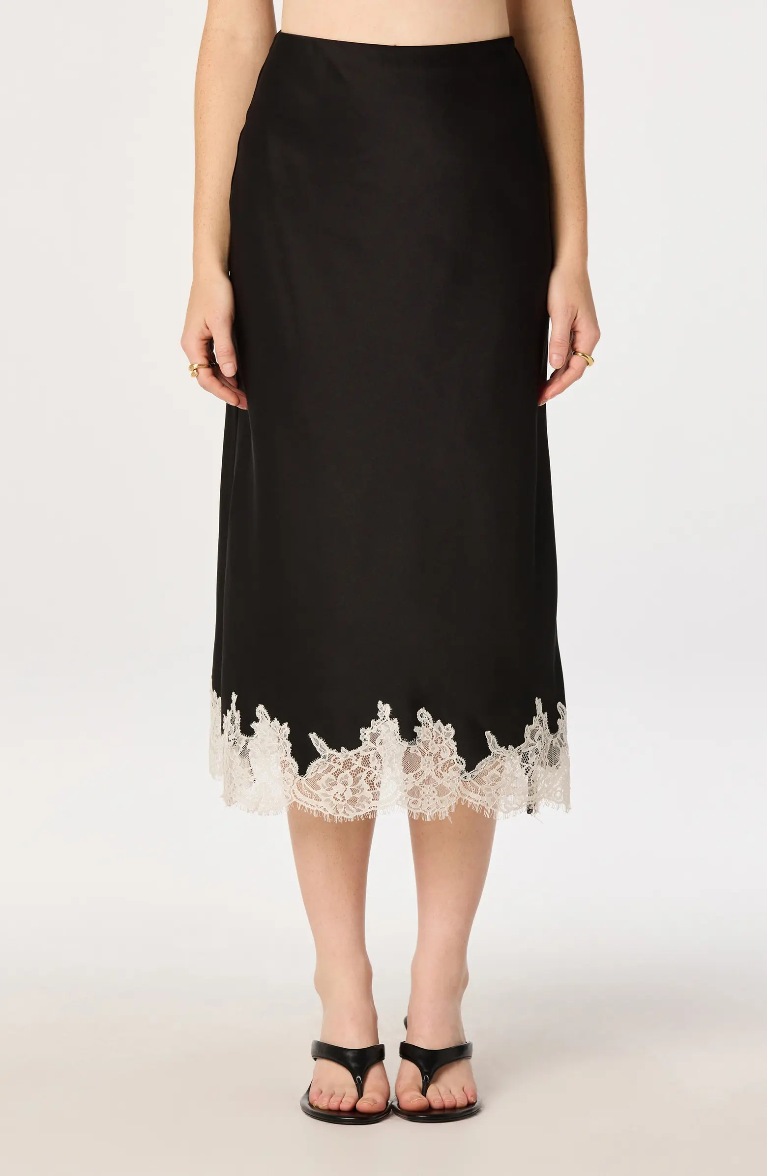 Blossom Lace Trim Midi Skirt | Nordstrom
