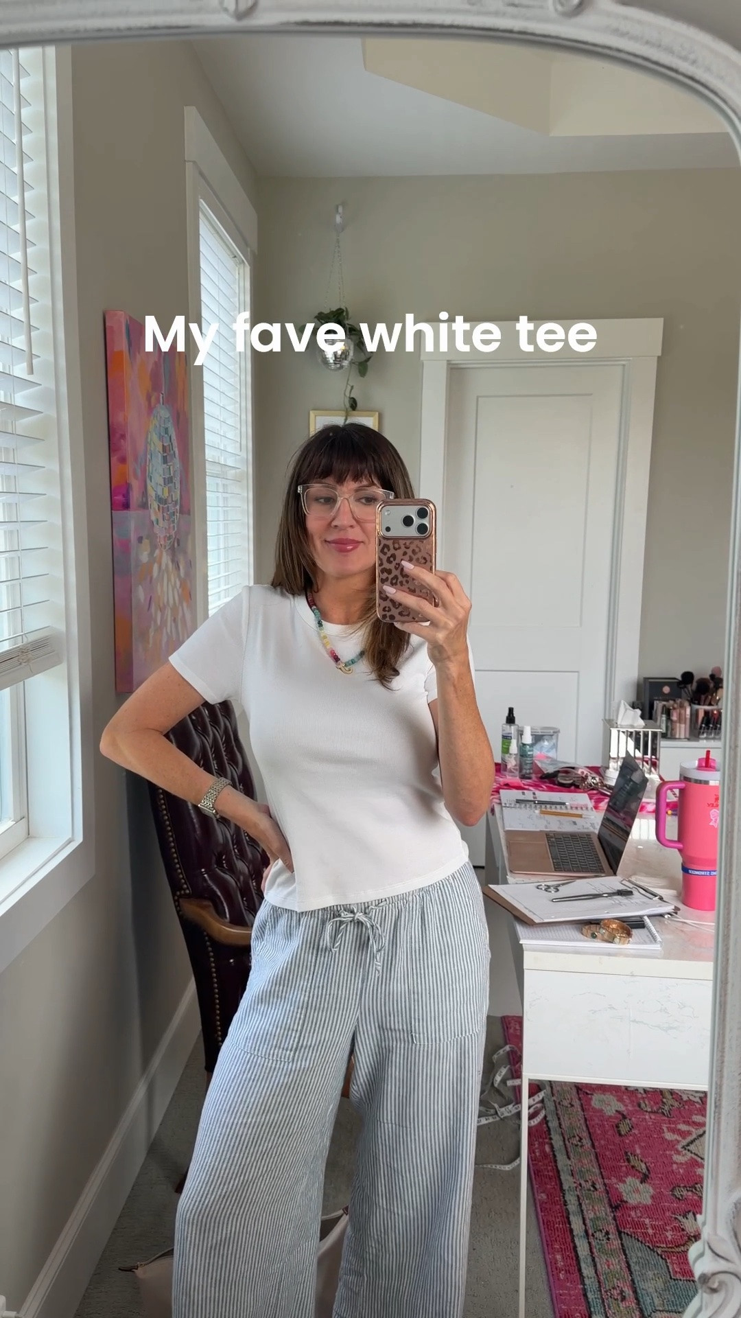 Everyone needs a good white tee in their wardrobe. I love the length on this one because it’s just long enough to tuck in, but it’s not too long to wear out. I’m wearing a size medium ￼￼

#LTKgrwm #LTKootd #LTKOver40