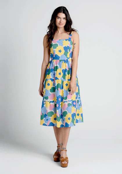 Blossoms In The Breeze Tiered Midi Dress | ModCloth