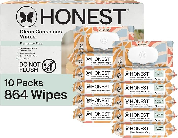 The Honest Company Clean Conscious Multi-Use Wipes | Hypoallergenic + Unscented for Sensitive Ski... | Amazon (CA)