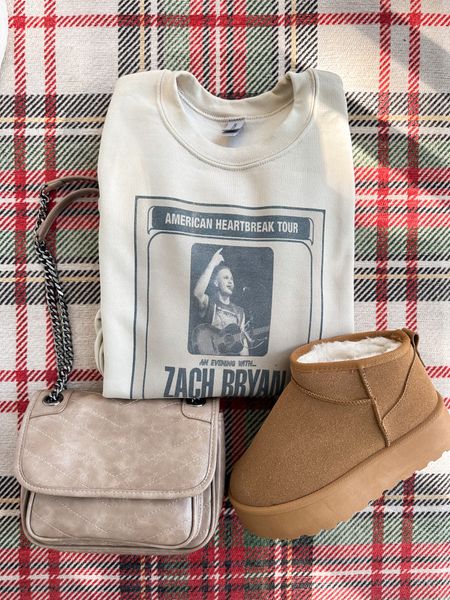 Zach Bryan concert sweatshirt. 
Ugg inspired boots 
YSL DUPE bag 

Use code WHITNEY15 for 15% off!

#LTKGiftGuide #LTKHoliday #LTKSeasonal