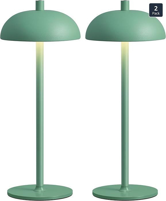 Cordless LED 12" Small Table Lamps Set of 2, Portable Waterproof Desk Lamp, 3 Color Dimming Recha... | Amazon (US)