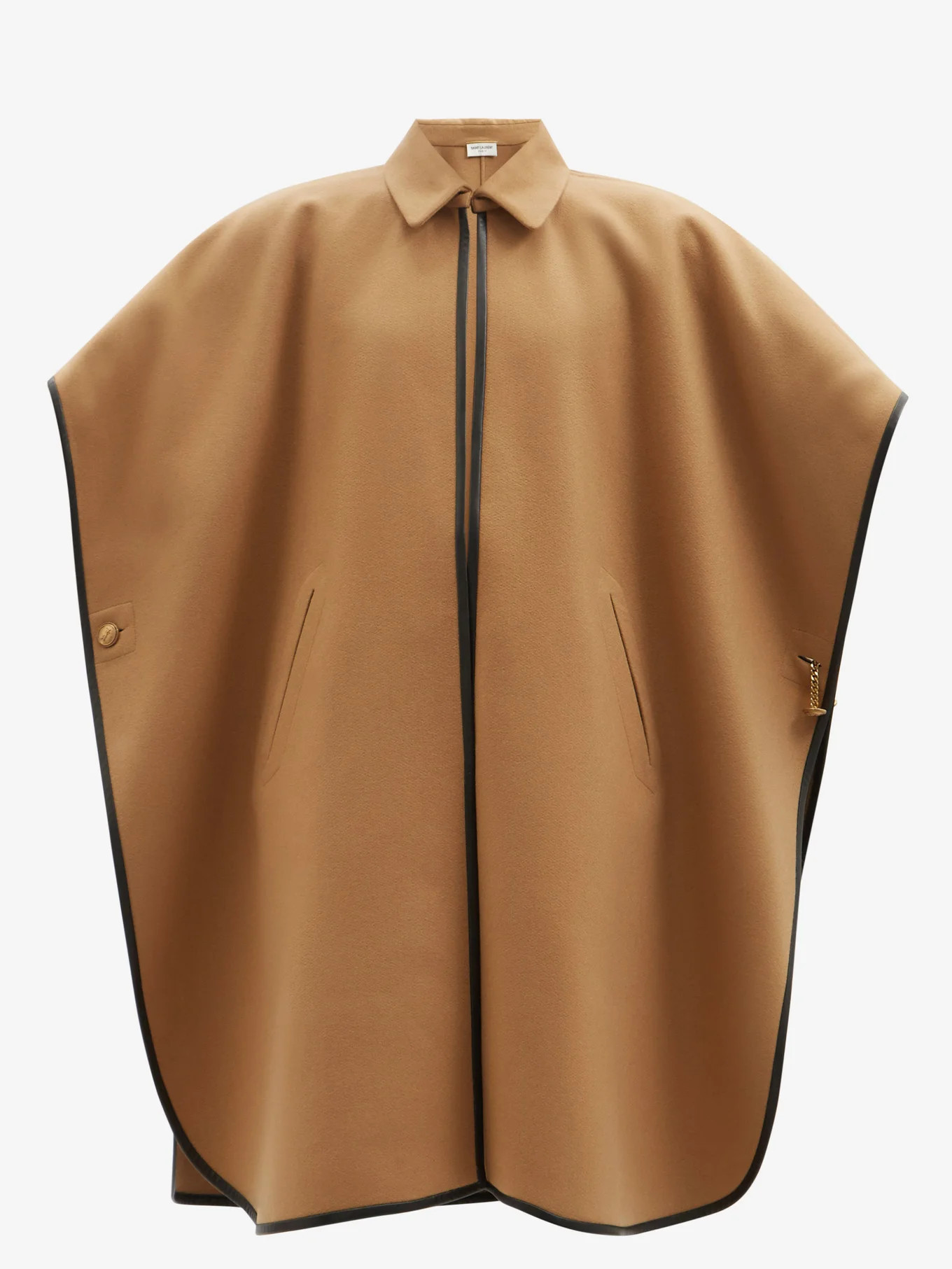 Leather-trim cashmere-blend cape | Matches (UK)