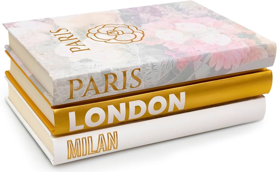 Gold Decorative Books for Home Decor - Set of 3 Shelf Decor | Amazon (US)