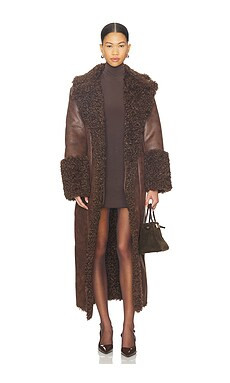 LAMARQUE Polly Faux Fur Trench Coat in Brown from Revolve.com | Revolve Clothing (Global)