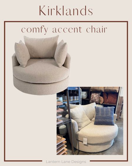 Kirkland’s accent chair, very comfortable barrel chair. Boucle accent chair, living room decor 

#LTKSeasonal #LTKhome #LTKstyletip