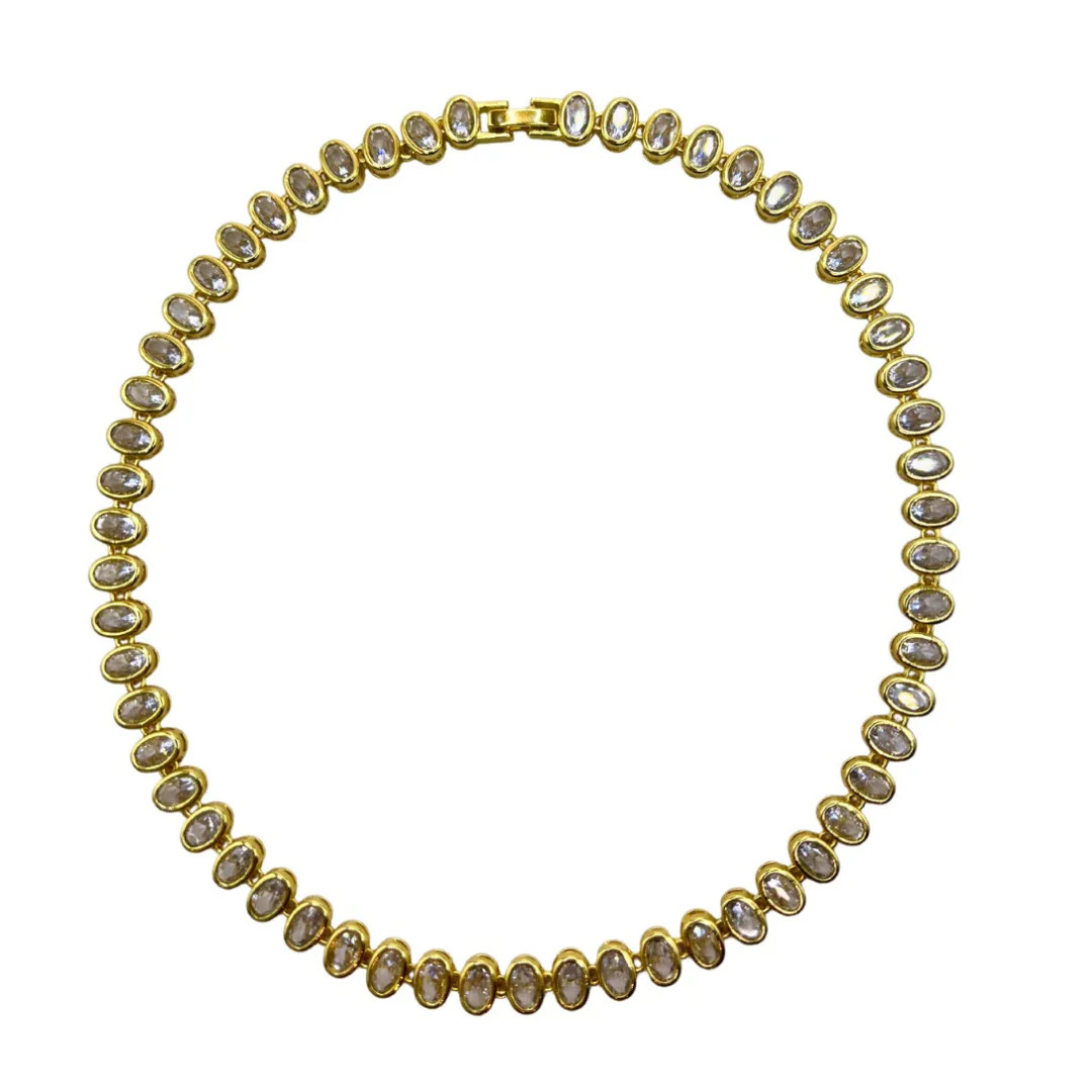 Oval Tennis Necklace | Accessory Concierge