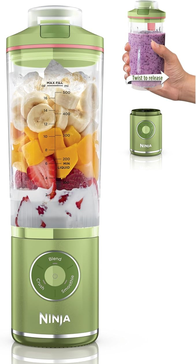 Ninja Blast Max Portable Blender, Twist & Go, 22oz, Green, BC251GN1 | Twist & Go removable 22-oz ... | Amazon (US)