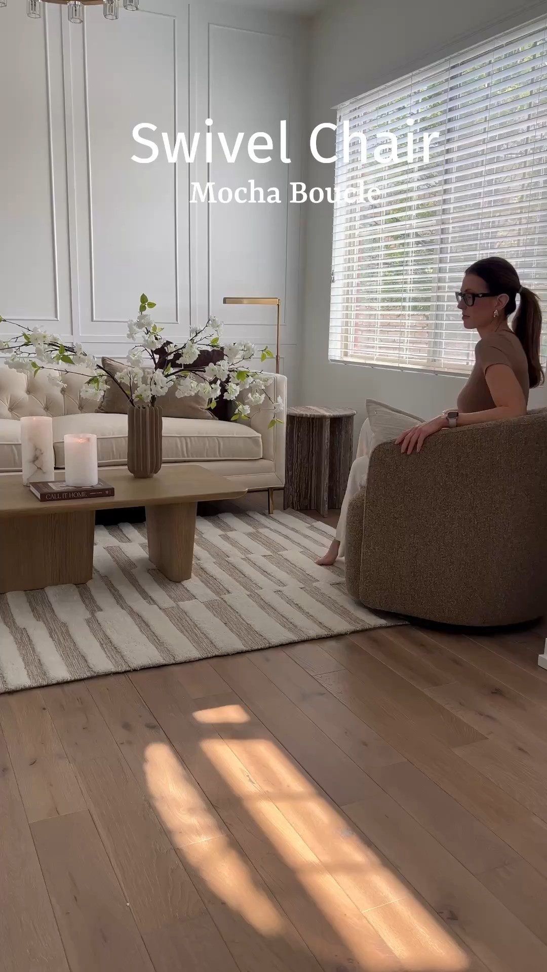 Beautifully textured swivel chair. An easy accent chair to add to your home  

#LTKHome #LTKstorytime #LTKCyberWeek