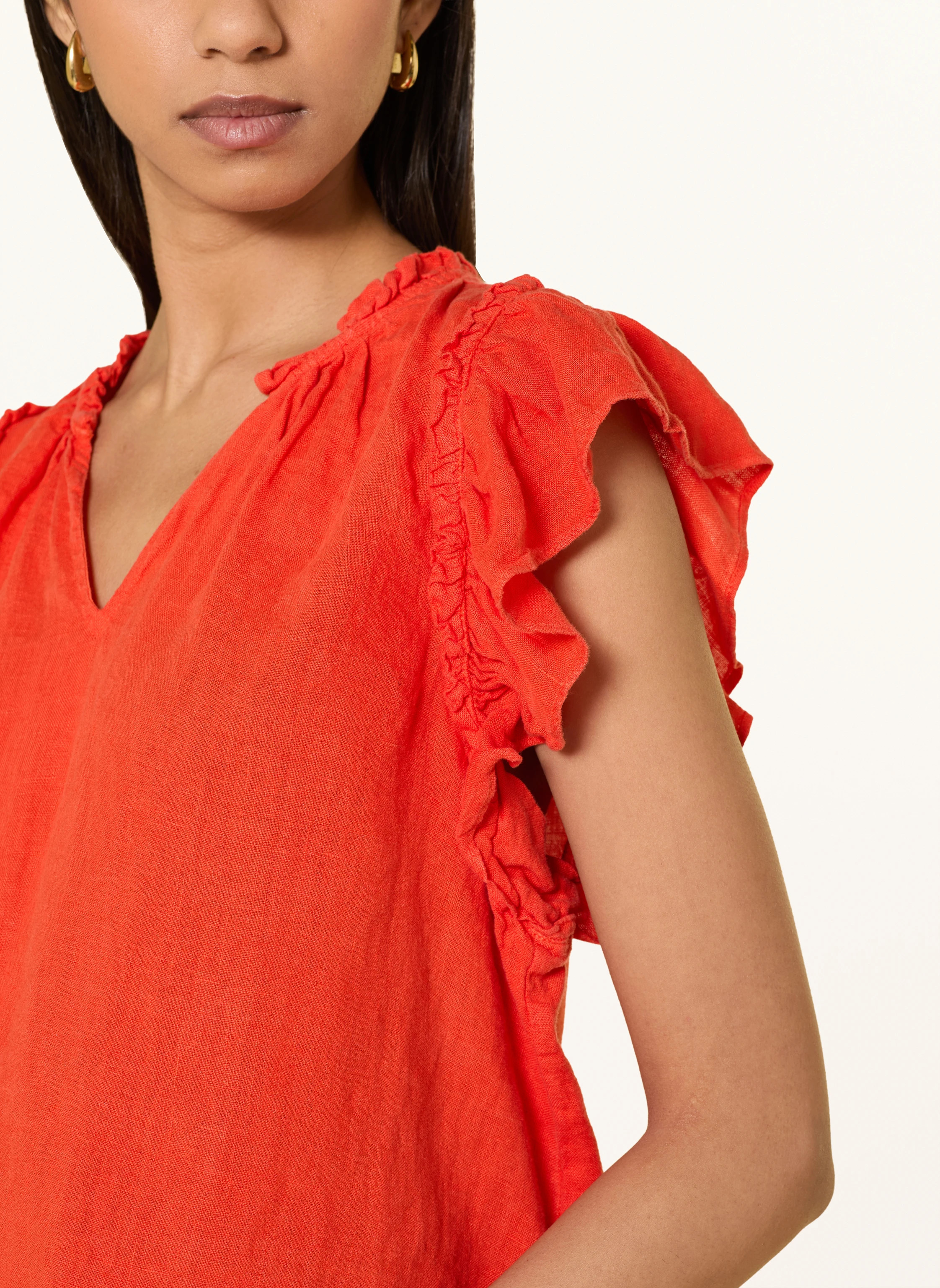 MOS MOSH Blusenshirt MMTEA aus Leinen mit R\u00fcschen in orange | Breuninger (DACH)