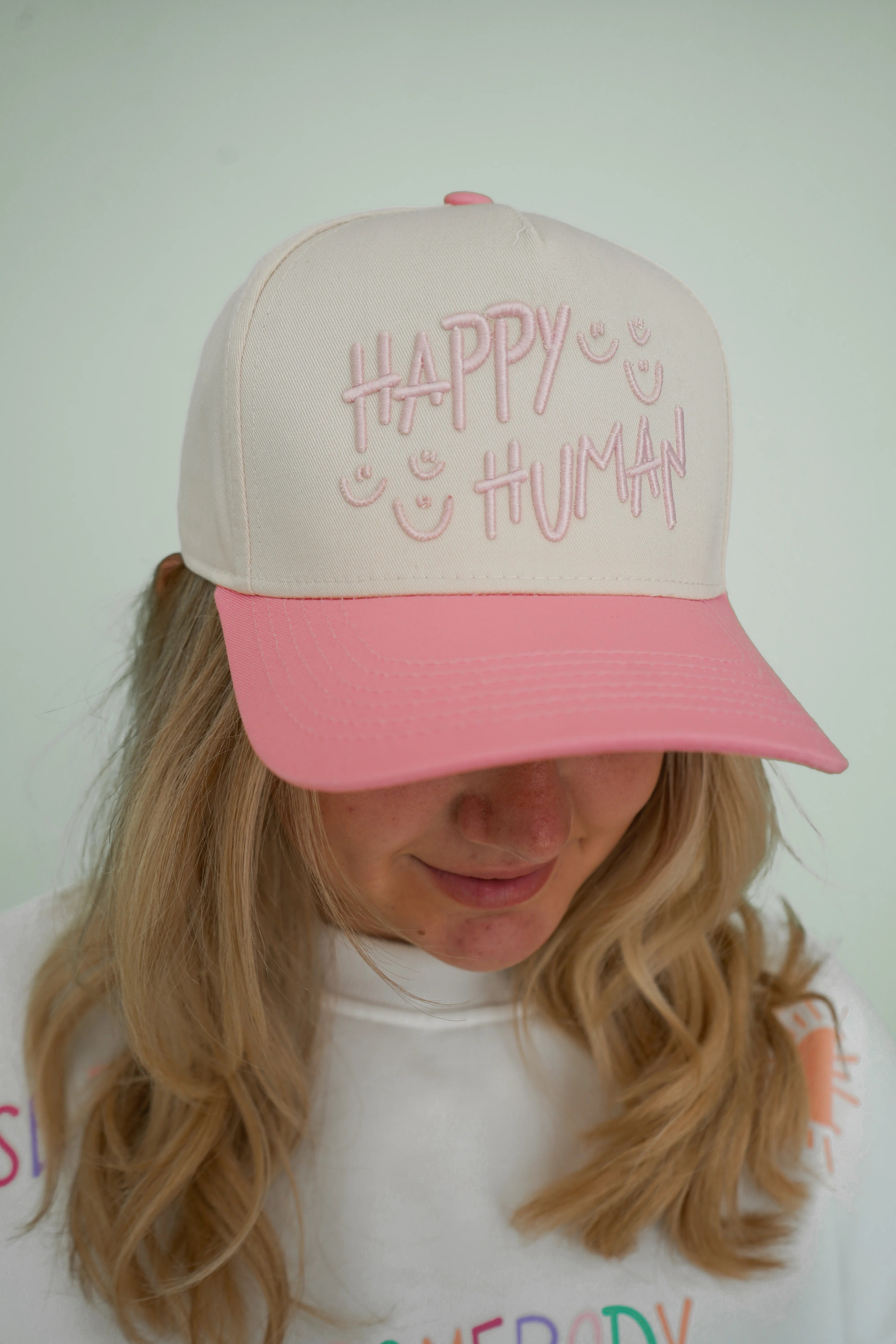 Happy Human Puff Embroidery Hat | Hailea Alexis