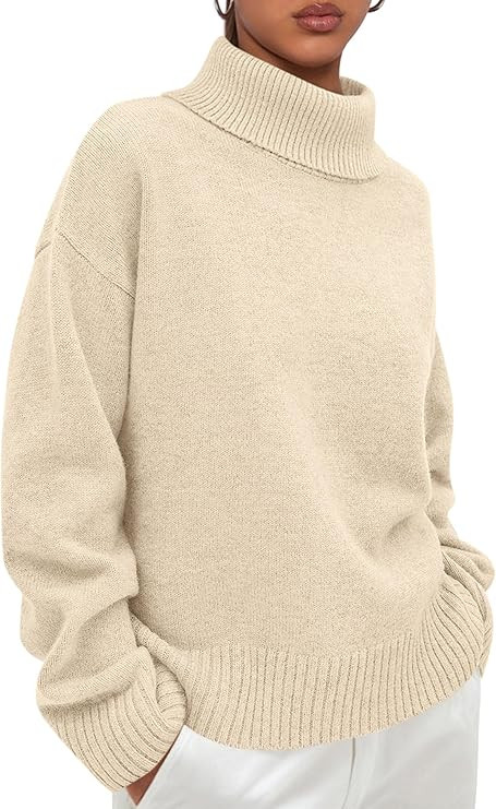 PRETTYGARDEN Womens Turtleneck Long Sleeve Sweater 2025 Fall Trendy Loose Fit Casual Tops Chunky ... | Amazon (US)