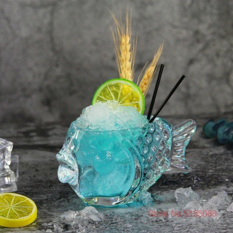 Creative 3D Transparent Fish Shape Bar Cocktail Glass | Etsy (US)