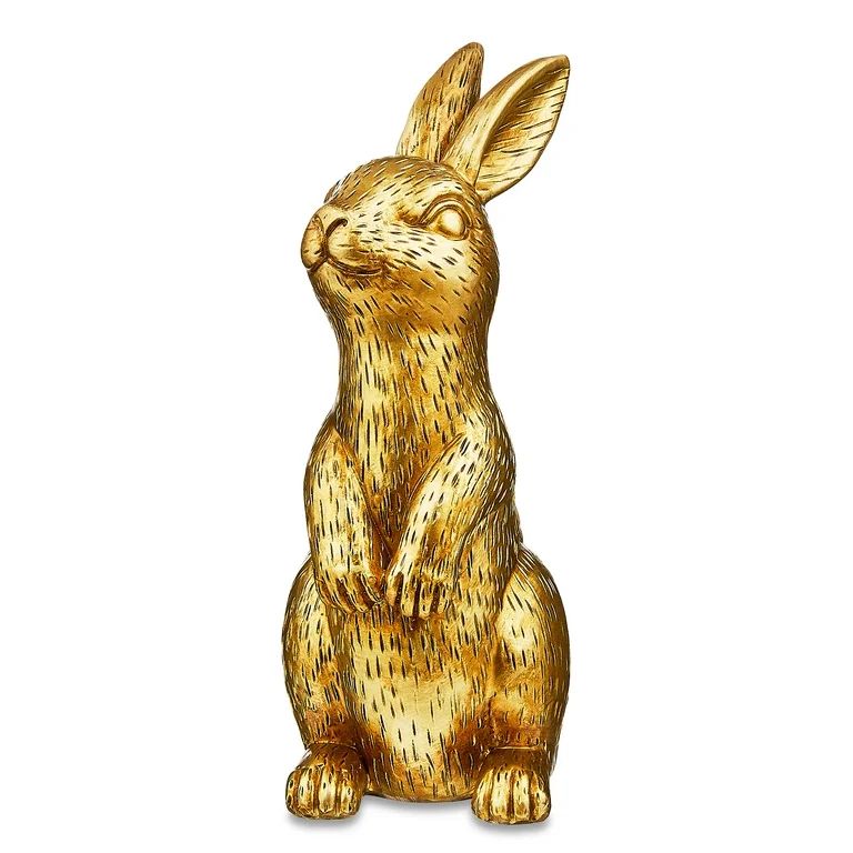 Easter Standing Metallic Gold Resin Bunny, 7", by Way To Celebrate | Walmart (US)