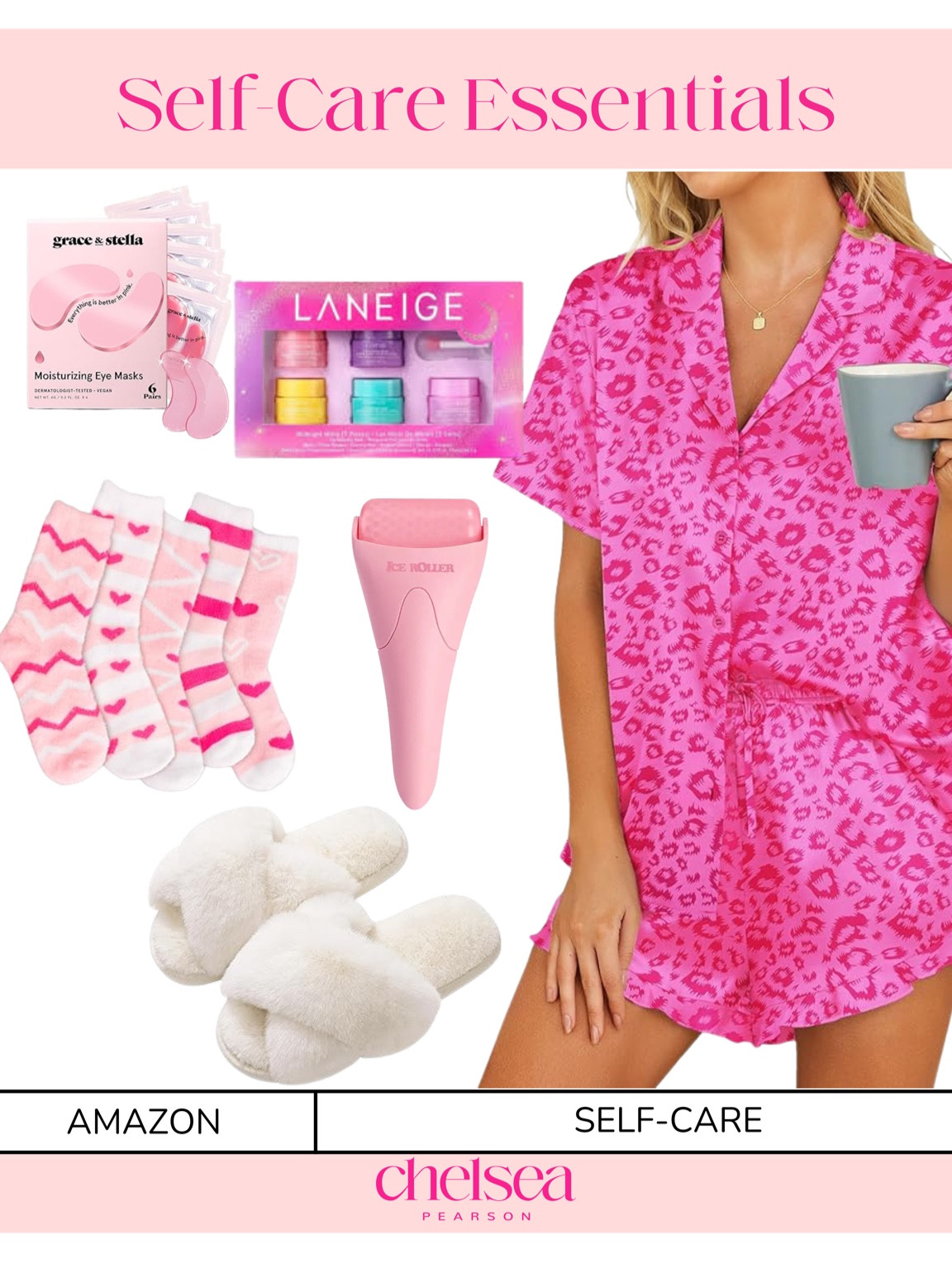 Self Care | satin pj’s | cozy slippers | ice roller | fluffy socks | under eye masks | lip care 

#LTKFindsUnder100 #LTKBeauty