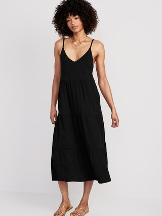 Tie-Back Tiered Midi Cami Swing Dress for Women | Old Navy (US)