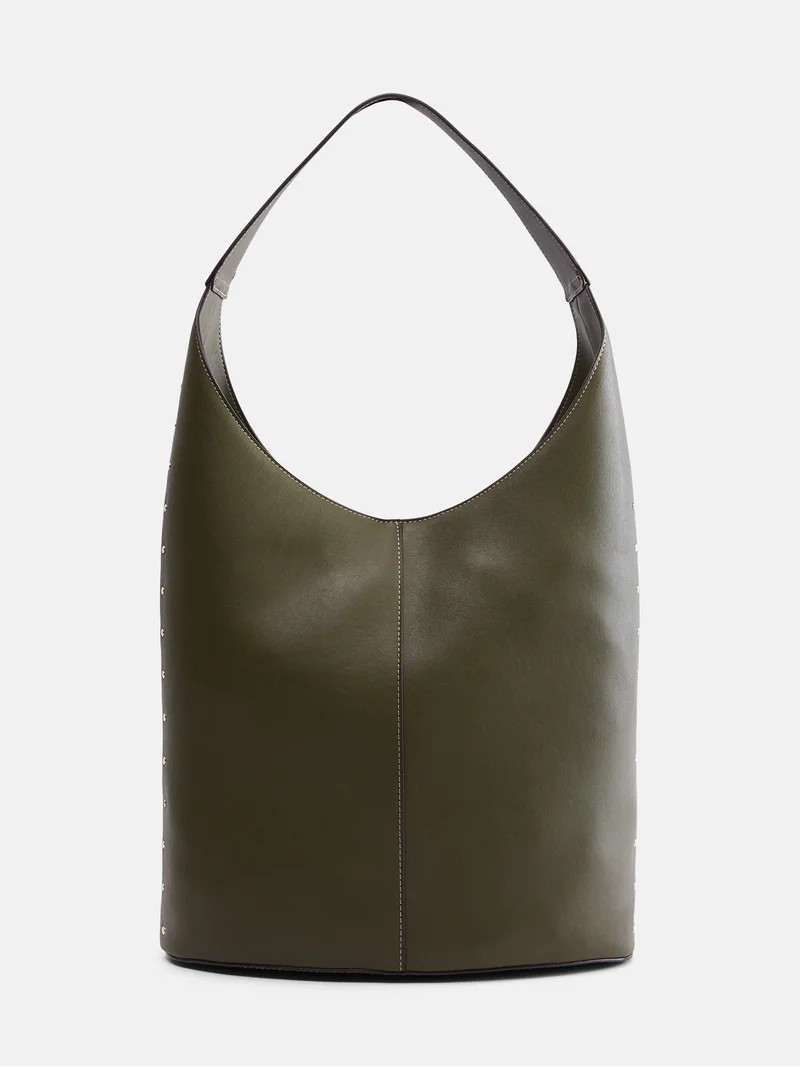 Scenario Women's Faux Leather Bucket Bag, Burnt Olive | Walmart (US)