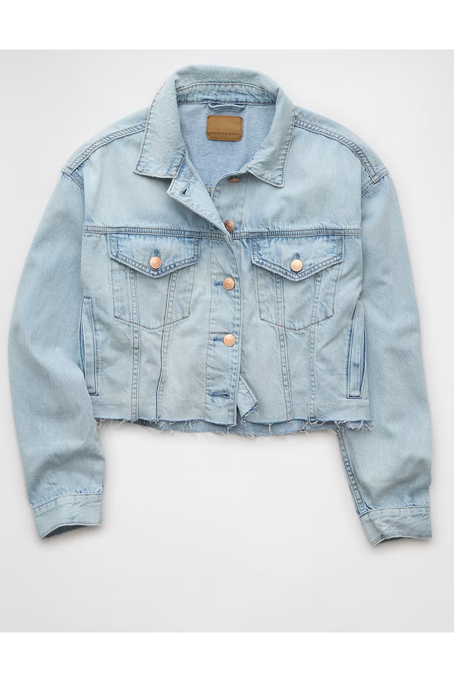 AE Cropped Cut-Off Denim Jacket Women's Blue XXS | American Eagle Outfitters (US & CA)