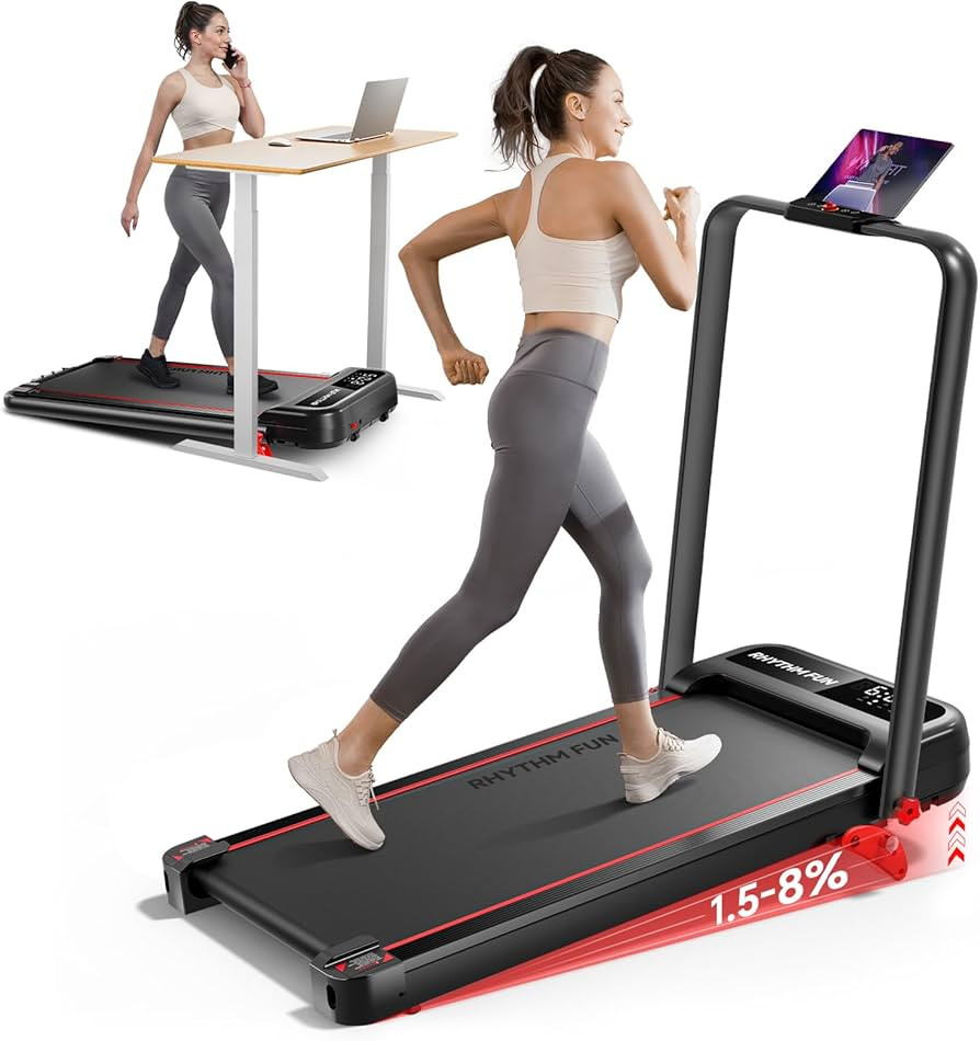 RHYTHM FUN Incline Foldable Treadmill, Walking Pad Treadmill with Incline, 300 lbs Portable Tread... | Amazon (CA)